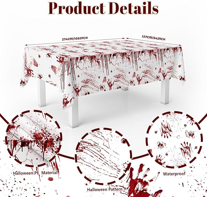 Killer Birthday Decoration 194PCS Halloween Scream Party Tableware