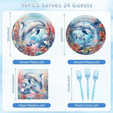 96 Pcs Dolphin Birthday Party Decorations Under the Sea Dolphin
