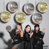 KatchOn, Silver and Gold Disco Ball Balloons -22 Inch, Pack of 6 | 4D