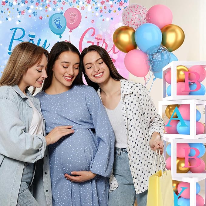 Baby Gender Reveal Party Decorations Pink Blue Balloon Arch Garland