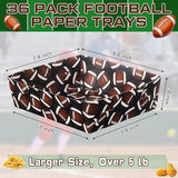 36 Pack Football Party Supplies Large 5 lb Football Plates Trays