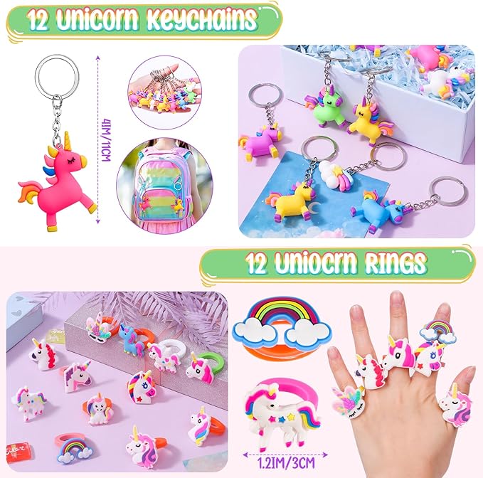 146Pcs Unicorn Party Favors Birthday Supplies Girls Headband Bag