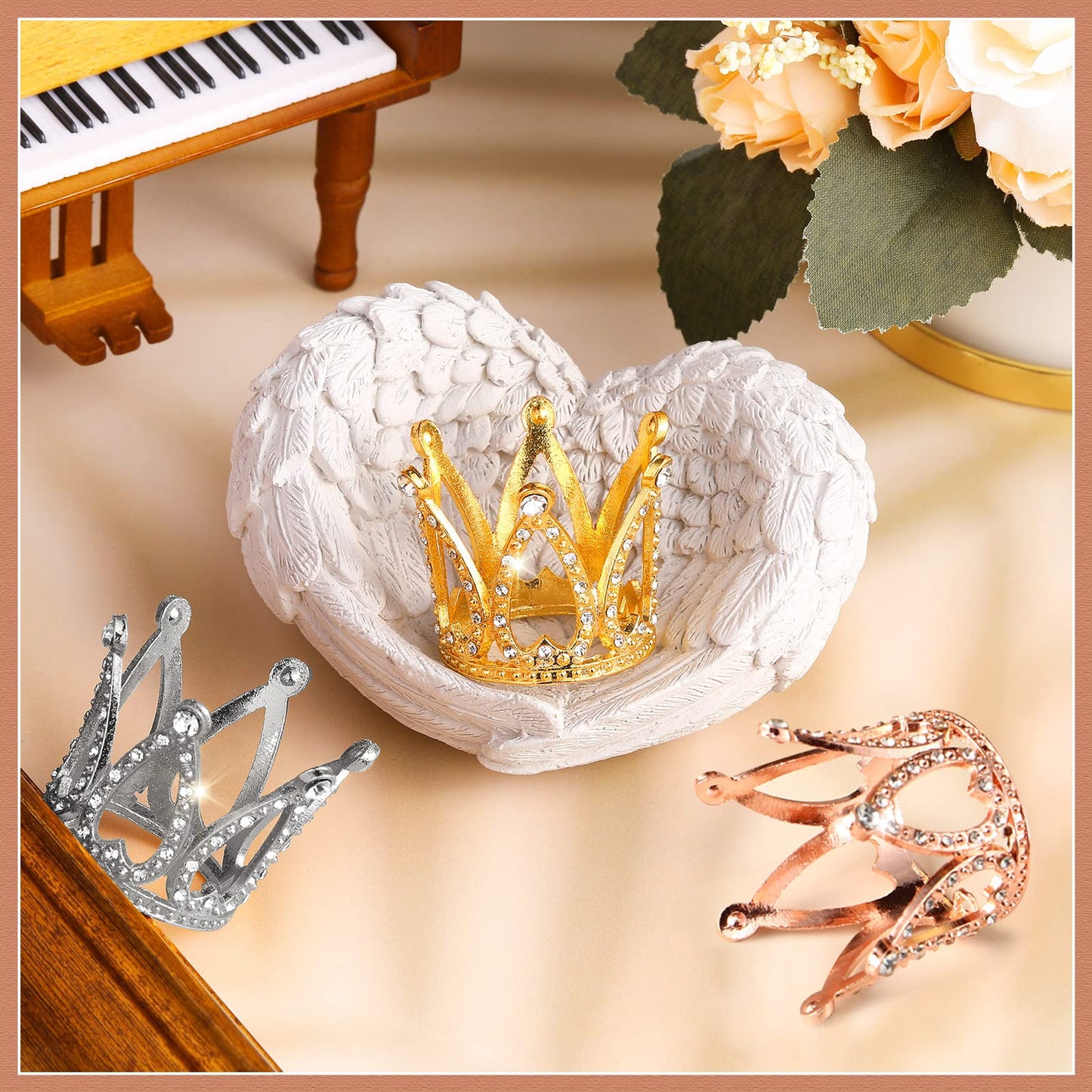 24 Pcs Crown Cake Topper Mini Baby Crown Tiny Queen Small Alloy Multi 
