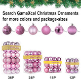 GameXcel 24Pcs Christmas Balls Ornaments for Xmas Tree - Shatterproof
