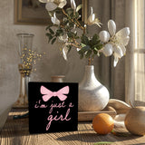 CUANFDDSF Trendy Black Pink Bow Coquette Room Decor Wooden Box Sign,