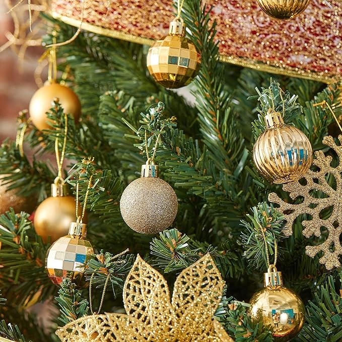 XmasExp 24ct Christmas Ornaments Shatterproof Christmas Ball Ornaments