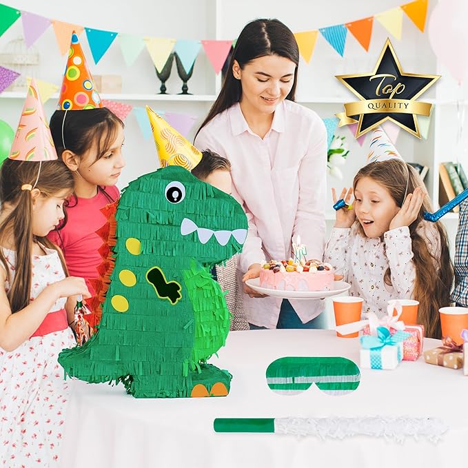 Dinosaur Pinata Bundle with a Blindfold and Bat 17x13x4 Inches