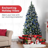 PREXTEX 36 Piece Blue Christmas Ornaments Set with Hanging Loops -