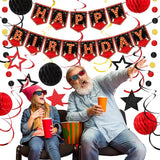 24 Pcs Movie Night Theme Happy Birthday Banner Decorations Movie