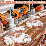 410 Pcs Terracotta Floral Wedding Decorations Fall Paper Plates and