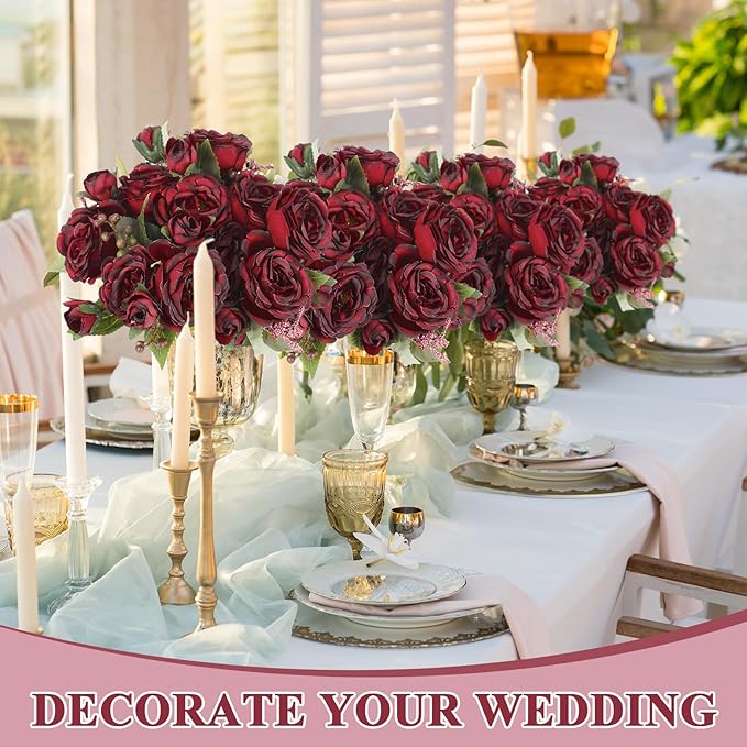 8 Bundles Artificial Peonies Flowers Boho Faux Flowers Arrangements #1