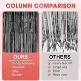 Voircoloria 3 Pack 3.3 x 8.2 ft Laser Black Foil Fringe Backdrop