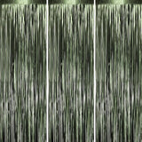 Voircoloria 3 Pack 3.3 x 8.2 ft Matte Green Foil Fringe Backdrop
