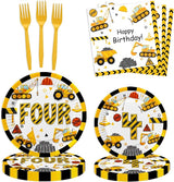 178 Pcs Construction 4th Birthday Party Supplies Dump Truck Four
