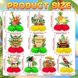 10 Pieces Hawaiian Luau Honeycomb Table Centerpiece, Hawaiian Themed