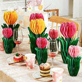 PAPER JAZZ 8 PCS Tulip Flower Centerpieces for Tables Spring Party