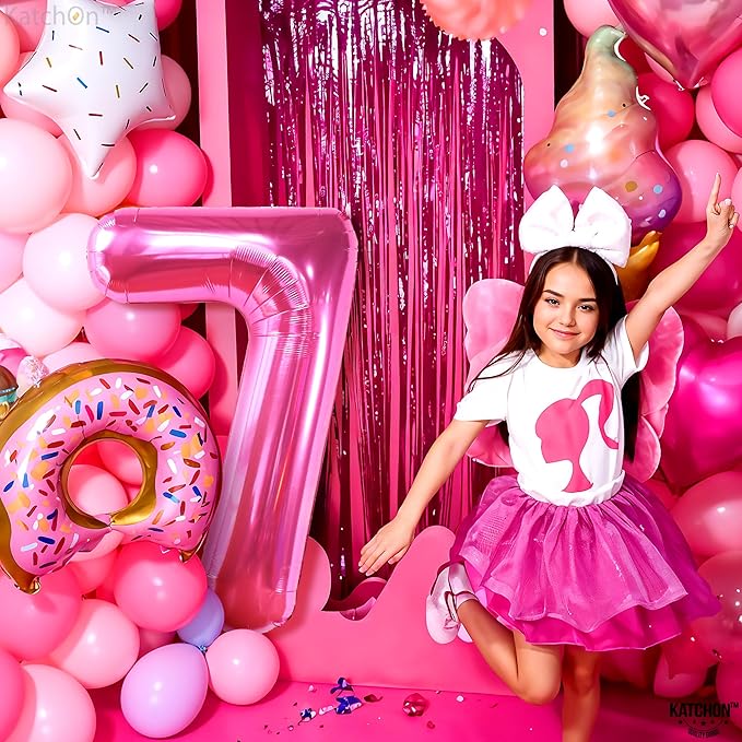 KatchOn, Giant Hot Pink Number 7 Balloon - 40 Inch | Pink 7 Mylar
