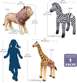 Jet Creations 3 pack Giraffe Zebra Lion safari Great for pool party