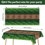 6pcs Forest Path Tablecloth Dinosaur Table Covers Woodland Birthday