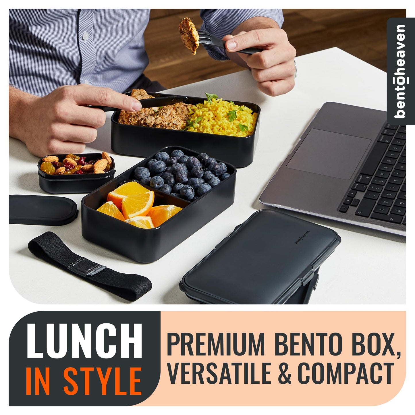 Bentoheaven Premium Bento Box Adult Lunch Box with Compartments for
