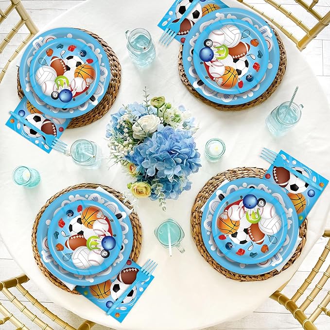 96 Pcs Sports Themed Birthday Party Supplies Sports Party