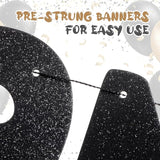 Yeaqee Pre-strung Glitter Funny Birthday Banner, Let's Party But Only