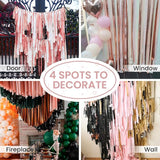 PartyWoo Rose Gold Crepe Paper Streamers 6pcs 492ft Pack of Metallic