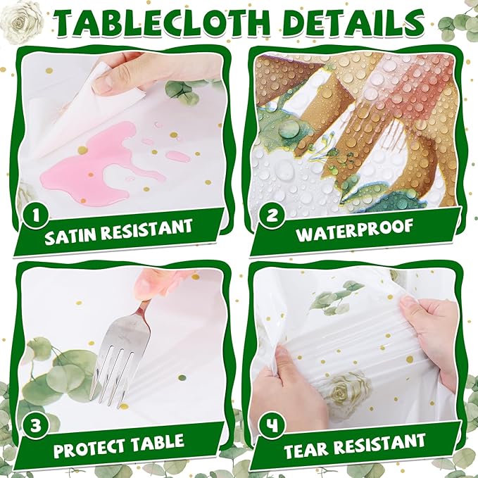 3 Pack Plastic Safari Baby Shower Tablecloth 54 x 108 Inch