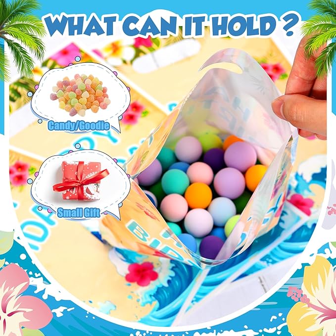 Eccliy 30 Pcs Hawaiian Party Favor Bags Animation Cartoon Birthday