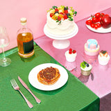 LOYIM 2 Pcs Iridescent Pink & Green Holographic Tablecloth for