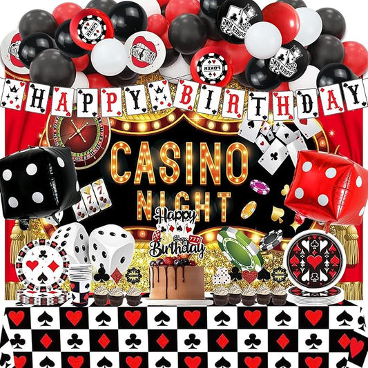 81 PCS Casino Theme Party Decorations Las Vegas Party Decorations