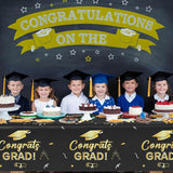 Slergut Graduation Tablecloth 3 Pack, Black and Gold Graduation