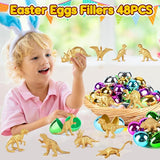 Gold Plastic Mini Dinosaur Figures Toys 48PCS Party Favors Supplies