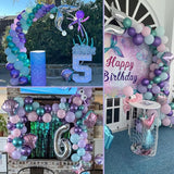 100pcs Mermaid Balloons 12 inch Purple Pink Teal Balloons Set
