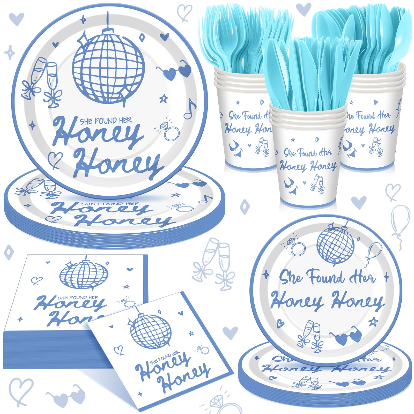 Sunnychicc 168 Pcs She Found Her Honey Honey Bridal Shower Party