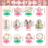 Liliful 12 Pcs Tea Party Decorations Floral Teapot Honeycomb