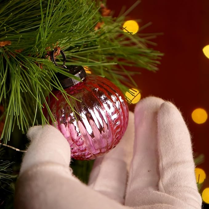 IndianShelf 24 Large Vintage Christmas Ornaments Multi Glass