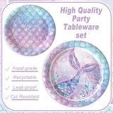 120PCS Mermaid Themed Party Supplies for Girls Baby Shower Under the