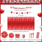 Valentine's Party Decorations 196 Pcs Valentines Plates and Napkins