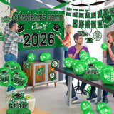 Green Themed 2026 Graduation Decorations Set - Congrats Grad Banner,