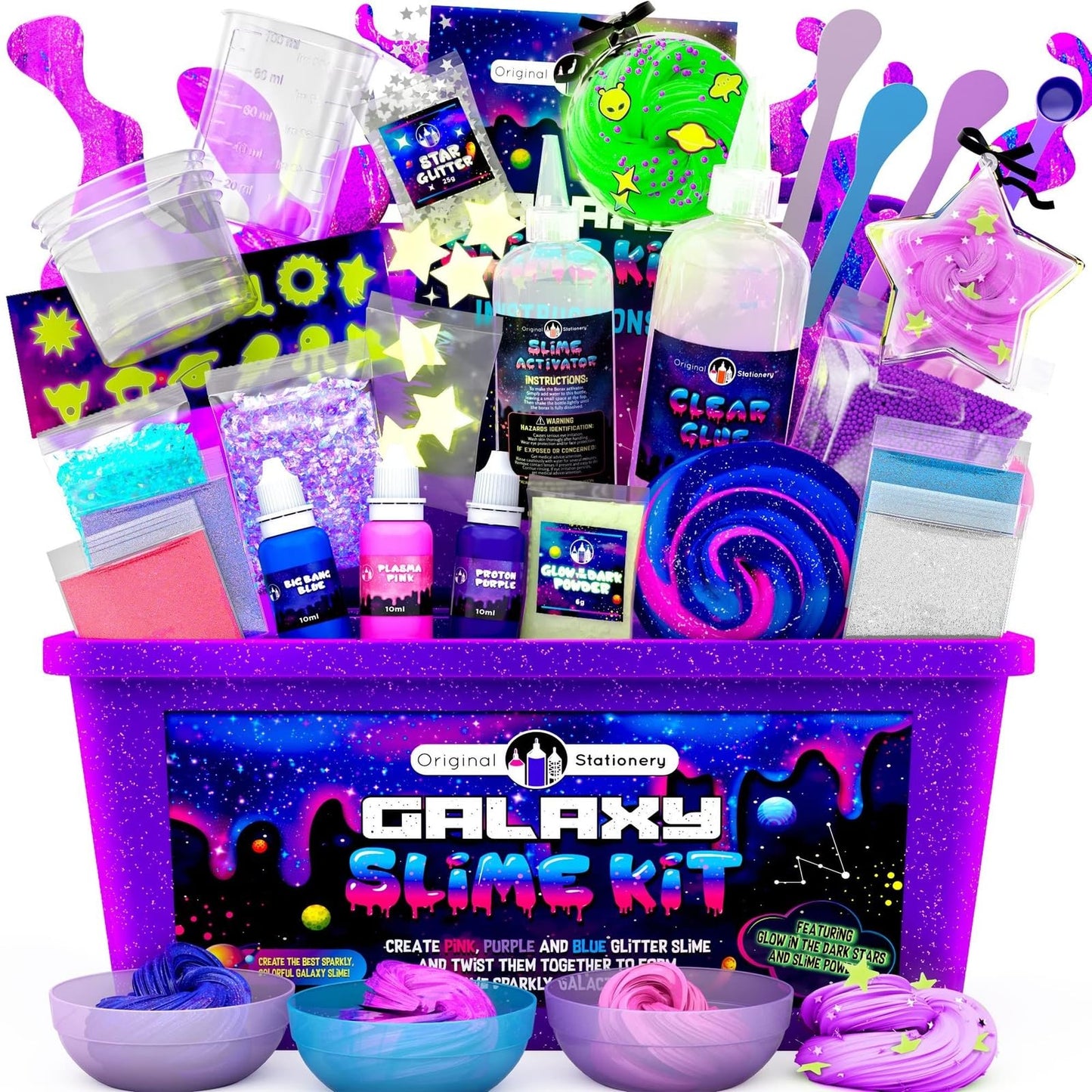 Original Stationery Galaxy Slime Kit for Kids Ages 8–12, DIY Space