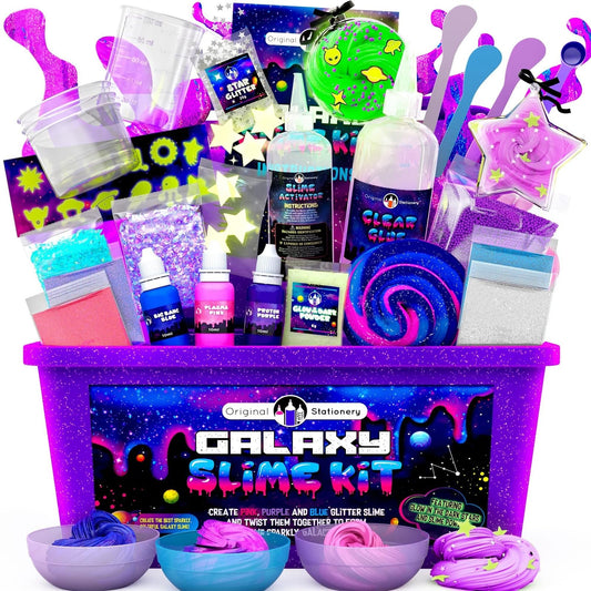 Original Stationery Galaxy Slime Kit for Kids Ages 8–12, DIY Space