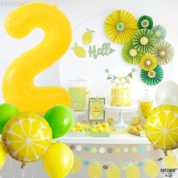 KatchOn, Giant Yellow 2 Balloon Number - 40 Inch | Two Birthday
