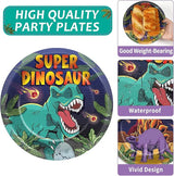 96 Pcs Super Dinosaur Plates and Napkins for Dinosaur Birthday Party