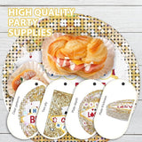 96Pcs Casino Theme Birthday Party Decorations Gold Glitter Plates