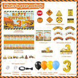 Construction Birthday Party Supplies for 3 Year Old Boy 139 Pcs Dump