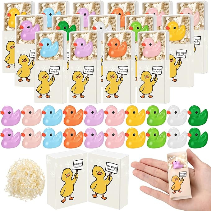 Yookeer 20 Sets Funny Resin Duck Gag Gift Bulk Colorful Resin Finger