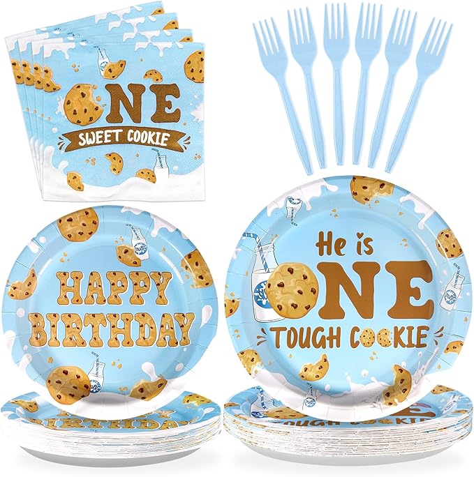 96Pcs Milk and Cookies 1st Birthday Decorations One Sweet Cookie