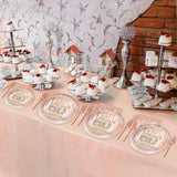 96 Pieces 60th Birthday Party Tableware Set for Pink Rose Gold 60th