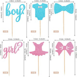 24 Pack Boy or Girl Cupcake Toppers Pink and Blue Glitter Baby